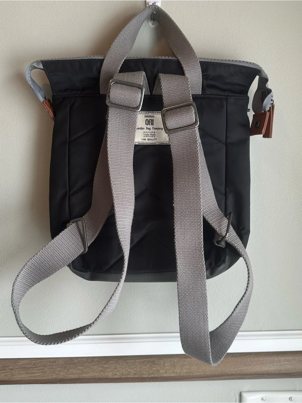 ORI London Pantry Sustainable Nylon Backpack Black Classic Daypack - Picture 4 of 6